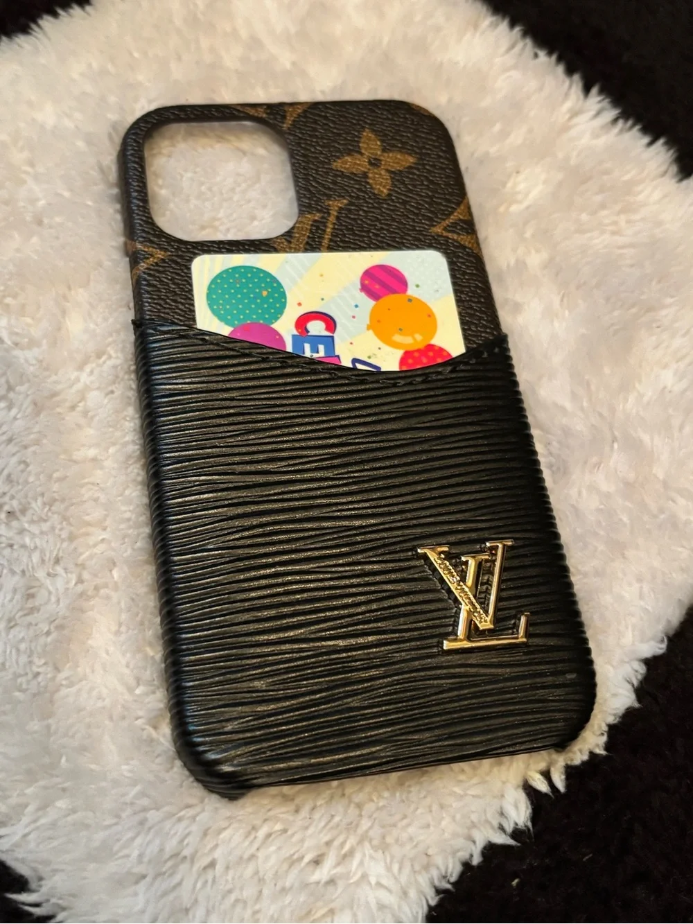 Black & Brown Monogram Textured Phone Case